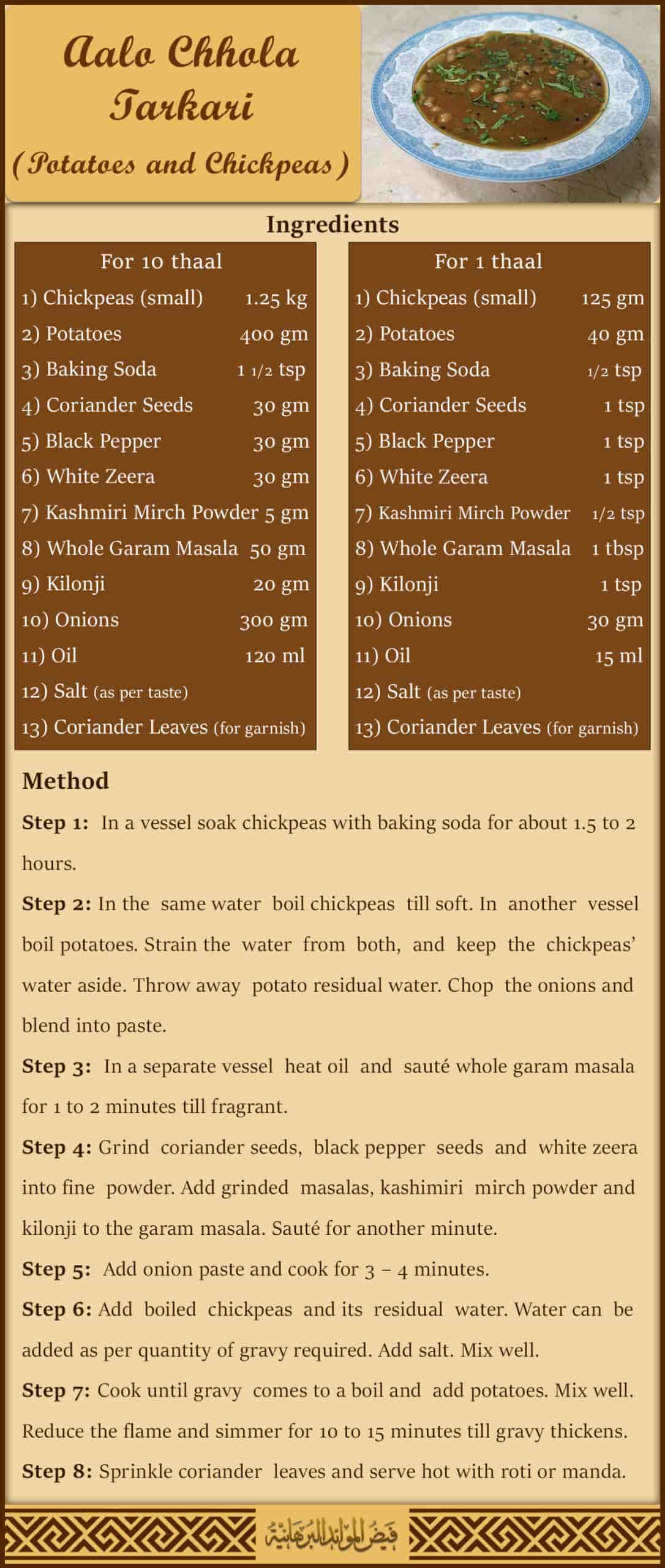 Aaloo Chhola Tarkari